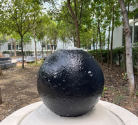 Ornements de jardin LED grès petite boule fontaine d'eau intérieur et extérieur cascades en acier inoxydable décoration intérieure