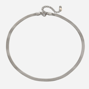 Stainless Steel <b>Snake</b> <b>Chain</b> Necklace For Women Elegant Clavicle <b>Chain</b> Party Gift Jewelry Simple Fashionable Design <b>Silver</b> Color - Product Image 1