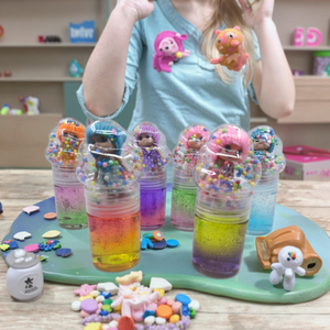 Kit de slime pour poupées, couleurs mélangées avec paillettes et têtes en mousse, slime cristallin, jouets anti-stress DIY, non toxique, extensible - Product Image 4