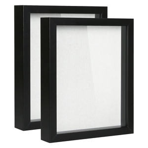 2025 Custom All Black White Walnut MDF Wood 3CM 5CM Deep 8x8 16x16 Inches <b>A3</b> A4 3D Wall Art Picture <b>Frame</b> Shadow <b>Box</b> Photo <b>Frame</b> - Product Image 1
