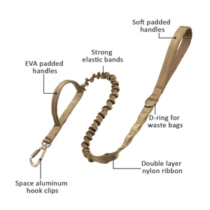 Alüminyum kanca klipler Bungee köpek eğitim tasma taktik elastik köpek oyuncağı <span class=keywords><strong>2</strong></span> kontrol kolu ile açar - Product Image 4