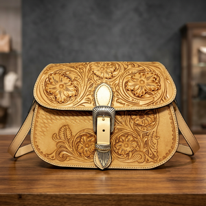 Hot Selling <b>Women's</b> Genuine Leather Fashion Clutch <b>Laptop</b> Bag Two Handles Zipper Waterproof Durable Long Lasting 3L+ Capacity - Product Image 5