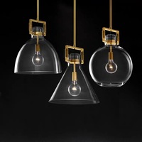 Luminaire suspendu de luxe pour salle à manger villa de style américain Unique Creative Simple Design Foyer Front Desk Bar Counter Glass New
