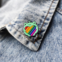 Broches mignonnes en forme de grenouille avec drapeau coloré – Message d'amour et d'acceptation en alliage, idéales pour les fêtes, les fiançailles ou comme cadeau