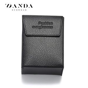 Danda Eyewear – étui à lunettes de soleil tendance, boîte carrée en cuir noir, type rangement pour lunettes - Product Image 4