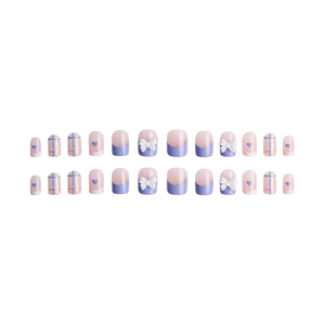 <span class=keywords><strong>Uñas</strong></span> <span class=keywords><strong>postizas</strong></span> de ataúd color lavanda <span class=keywords><strong>con</strong></span> lazo blanco, corazón, cuadros y cruz, reutilizables, estilo Ins, <span class=keywords><strong>con</strong></span> <span class=keywords><strong>pegamento</strong></span>, 24 piezas - Product Image 4