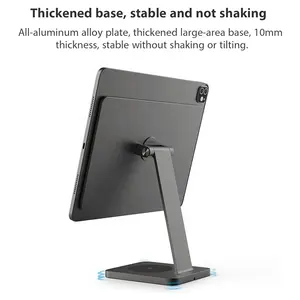 Aluminum Alloy Tablet Stand Rotatable Adjustable Magnetic Charging Docking Stand For Ipad