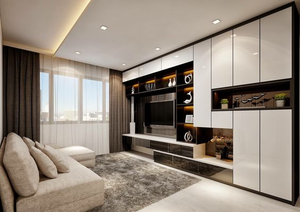 CBMmart – meuble TV en contreplaqué <span class=keywords><strong>pour</strong></span> salon, Design personnalisé, meuble TV avec <span class=keywords><strong>cheminée</strong></span> - Product Image 2