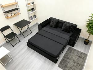 Divano Comprimibile Nero a Coste Salvaspazio, Estensibile e Pieghevole Sottovuoto per Soggiorno, Camera Ospiti e Officina - Product Image 3
