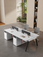 Offre Spéciale : Poste de Travail Moderne et Robuste, Personnalisable en Couleur, Anti-Collision, en Bois, avec Écran de Bureau pour Employés, Poste de Travail Multifonctionnel à Cloisons