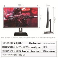 Écran de bureau électronique de compétition de 24/27 pouces, 165 Hz, temps de réponse de 5 ms, panneau IPS, écran LCD rétroéclairé LED 4K, 250 cd/m²