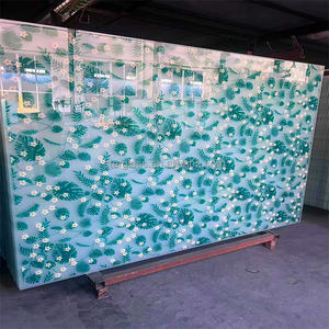 Arte decorativa cattedrale di vetro trasparente blu acqua vetrata parete arte arte rosso scuro vetrata trasparente - Product Image 3