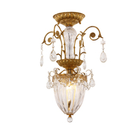 Jewellerytop Rococo Vintage Indoor Lighting Plafonnier en cristal de verre de luxe Plafonnier Semi Flush Classic