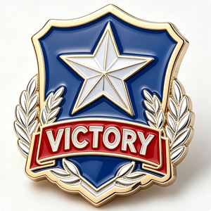 ตราสัญลักษณ์อุปกรณ์เดินเรือวิคตอรี่สตาร์ชิลด์ ทำจากโลหะเคลือบเงาสองด้าน พิมพ์ลายด้วยรังสียูวี สำหรับสะสมของทหารผ่านศึก - Product Image 1