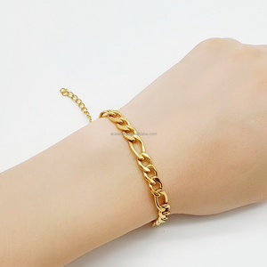 Pulsera de Cadena Figaro Estilo Hiphop, Acero Inoxidable Antideslustre, Pulido de Alto Brillo, Cadena Figaro para Hombre y Mujer - Product Image 2