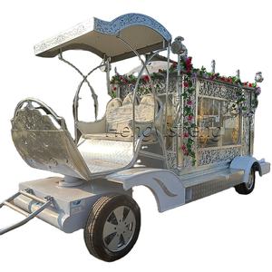 Carruaje de caballos plateado de lujo Atractivo carro funerario para transporte especial en ceremonias - Product Image 4