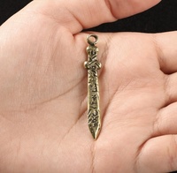 Amulette vintage en cuivre pur et épée de dragon, pendentif à collectionner d'art, vente en gros