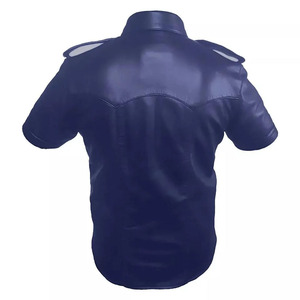 เสื้อเชิ้ตแขนสั้นหนังแท้สไตล์คลาสสิกสำหรับผู้ชาย - รับทำโลโก้ เป็นมิตรกับสิ่งแวดล้อม MOQ ต่ำ ขายดี คุณภาพพรีเมียม บริการ OEM - Product Image 3