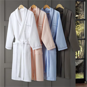 <span class=keywords><strong>Accappatoio</strong></span> in peluche Super morbido assorbente da donna in cotone Waffle flanella per camera da bagno uso pigiama da <span class=keywords><strong>uomo</strong></span> - Product Image 1