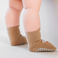 Chaussettes de sol antidérapantes confortables et élastiques pour bébé, avec oreilles mignonnes, en coton sans couture, sûres pour les nouveau-nés