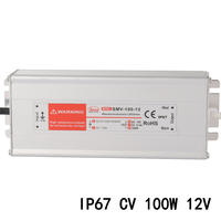Alimentation industrielle étanche haute performance SMV-100-12 100W, entrée CA 220V/110V, sortie CC 12V unique, IP67, alimentation à découpage