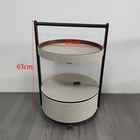Table basse d'extrémité latérale d'acier inoxydable de cuir de selle