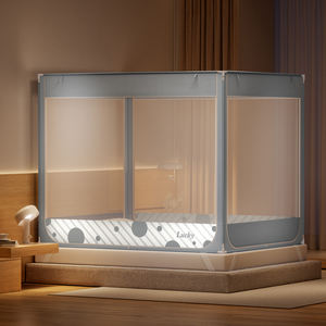 มุ้งกันยุงกันตกสำหรับเตียงตาข่ายทรงสี่เหลี่ยมแบบพกพาตาข่าย3ประตูถอดออกได้มุ้งกันยุง - Product Image 2