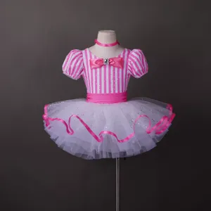 Robe à paillettes à rayures pour filles, costume de scène pour bébé, robe de scène, tutu, <span class=keywords><strong>danse</strong></span> mignonne - Product Image 1