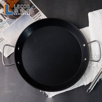 LECOS Factory Custom panci Pancake Tortilla Tawa Dosa wajan penggorengan datar induksi antilengket wajan baja tahan karat