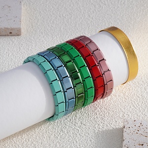 High Quality Plain Italian Charm <b>Bracelet</b> Bulk Blank Polish Stainless Steel Black <b>Red</b> Green Pink Italian Charm <b>Bracelet</b> - Product Image 3