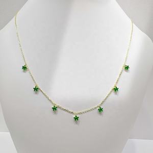 Collar delicado de plata de ley 925 con circonitas multicolor, joyería fina para mujer, collares de cuentas personalizados para el verano. - Product Image 2