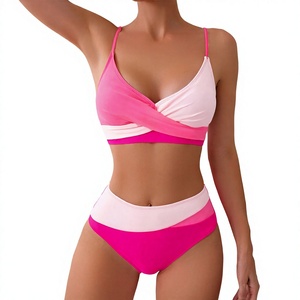 Ensemble de bikini à imprimé floral pour femmes, maillot de bain taille haute, push-up, vêtements de plage, pour les vacances d'été - Product Image 1
