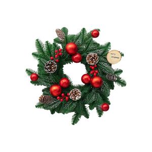 Guirlande de Noël 2025, couronne mignonne, petite, verte et rouge, décoration murale de luxe pour la maison - Product Image 4