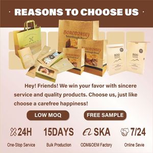 Bolsa de Papel Kraft Impresa Personalizada, de Grado Alimenticio, Reciclable, para Envasar Chocolate, Galletas y Dulces, Reutilizable y Resistente a la Grasa, para Pasteles - Product Image 5