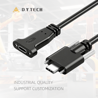Cable de carga rápida USB 3,2/3,0 tipo C de grado industrial con tornillos simples y dobles y blindaje (macho a hembra)