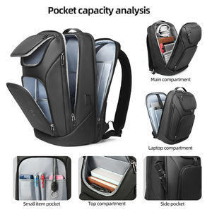 حقيبة ظهر HEROIC KNIGHT مخصصة مقاومة للماء للرجال مع منفذ USB وحقيبة عمل وحقيبة كمبيوتر - Product Image 4