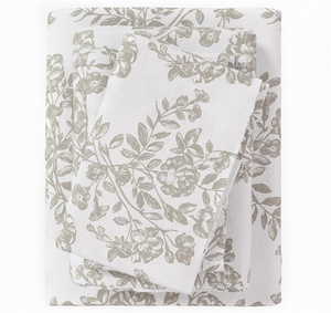 Lenzuolo di <span class=keywords><strong>flanella</strong></span> <span class=keywords><strong>Set</strong></span> 100% Queen Size cotone turco doppio spazzolato stampato <span class=keywords><strong>lenzuola</strong></span> Ultra-morbido <span class=keywords><strong>Set</strong></span> di biancheria da letto 4 pezzi - Product Image 5