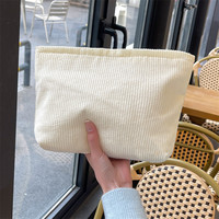 Sac pochette cosmétique à fermeture éclair pour maquillage en toile de coton personnalisé avec logo OEM sacs organisateur en tissu de jute de coton Jacquard naturel pour téléphone