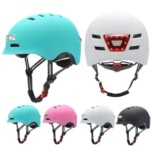 Bicycle Bike Cycling Helmets Women Men Skateboard Sports Safe Helmet Front Rear Light Lamp Led Light Electric Scooter Helmets