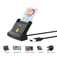 Lector de tarjetas inteligentes multifunción USB, Tarjeta SIM/IC/ID, ATM, chip EMV