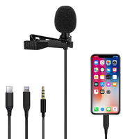 Mini-Microphone Lavalier Portable à condensateur Clip avec Jack 3.5mm, pour téléphone, iPhone, caméra, PC et ordinateur Portable