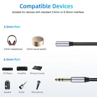 Adaptateur Convertisseur Audio Stéréo Xput 6,35 mm Mâle vers 3,5 mm Femelle, Câble de Connexion Audio Portable pour Casque, Haut-parleur, Mixeur