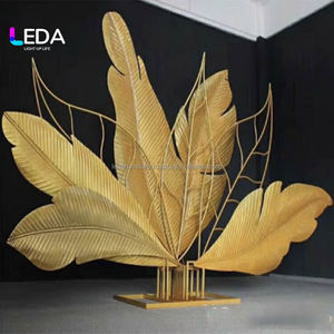 Lida ฉากหลังตกแต่งงานแต่งงานฉากหลังขนนกโลหะสำหรับตกแต่งงานเลี้ยงงานแต่งงาน - Product Image 2