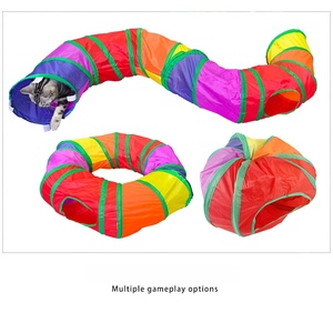 Tunnel arc-en-ciel pour hamster, jouet d'exercice, seau à percer, canal, pliable, durable, en polyester, mignon, pour animaux de compagnie - Product Image 3