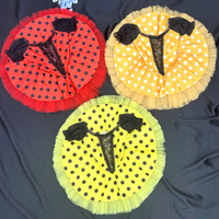 Kostum Tari Terinspirasi Ladybug untuk Anak-anak, Gaun Balet Tutu Polkadot Gaya Retro Minnie Mouse untuk Pertunjukan & Halloween