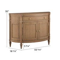 Cómoda de Estilo Francés en Forma de Abanico con Patas Cónicas Talladas - Mueble de Almacenamiento Decorativo de Madera Maciza para Recibidor