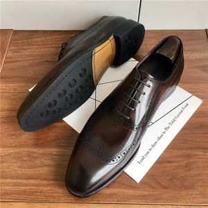 Nuevo modelo de zapatos formales de cuero con grabado Brookes, zapatos Oxford británicos con cordones de cuero genuino importado. - Product Image 1