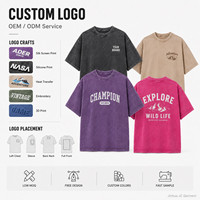 T-shirt Homme Personnalisé Effet Délavé Vintage OEM 230g Coton Peigné Coupe Oversize Délavage Acide Épaules Tombantes Streetwear Fabricant