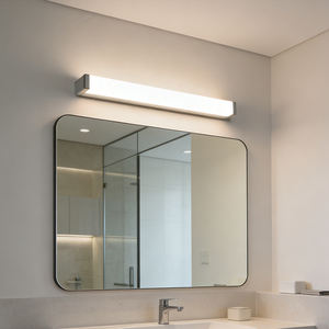 Applique murale LED étanche IP44 pour salle de bain, luminaire moderne argenté à fixer au-dessus du miroir pour éclairage de maquillage à domicile - Product Image 4