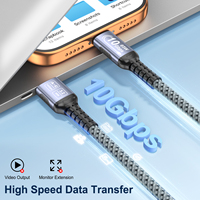 Kabel Data USB3.2 10Gbps Pengisian Cepat Komputer USB ke Kabel Tipe C